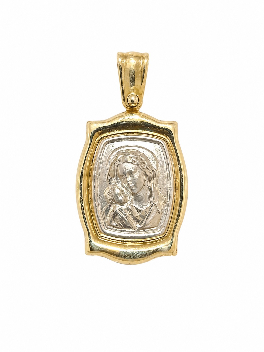 Δίχρωμη χρυσή Παναγίτσα Κ14