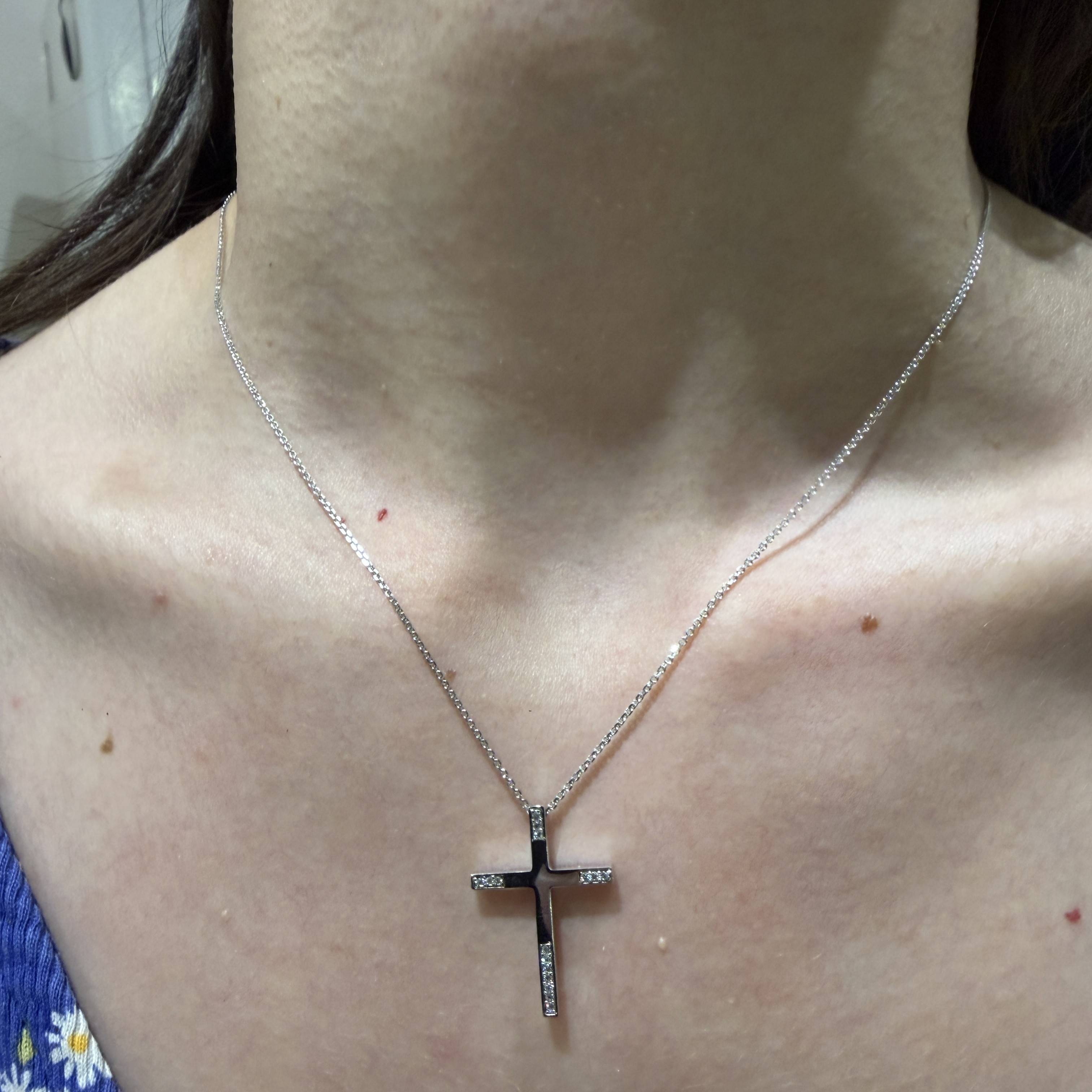 Λευκόχρυσος γυναικείος σταυρός Κ14